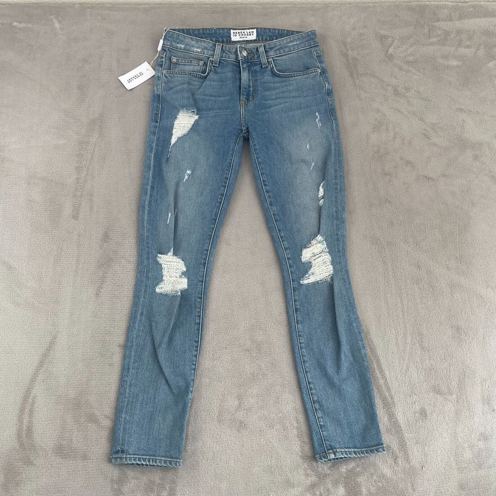 Derek Lam 10 Crosby Jeans Women 27 Light Blue Wash Distressed Skinny Fit USA NWT